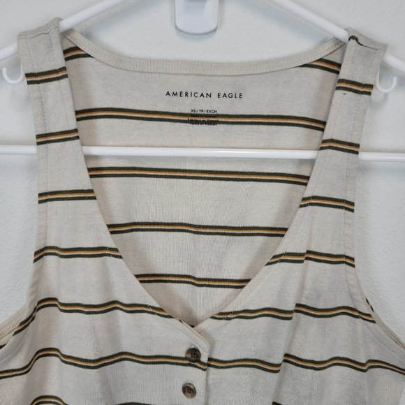 American Eagle Striped Tank Top w/ Tie at Front XS - Picture 2 of 8